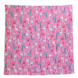 New Pink and Blue Giraffe Handmade Baby Blanket 42x42 Baby Shower Gift